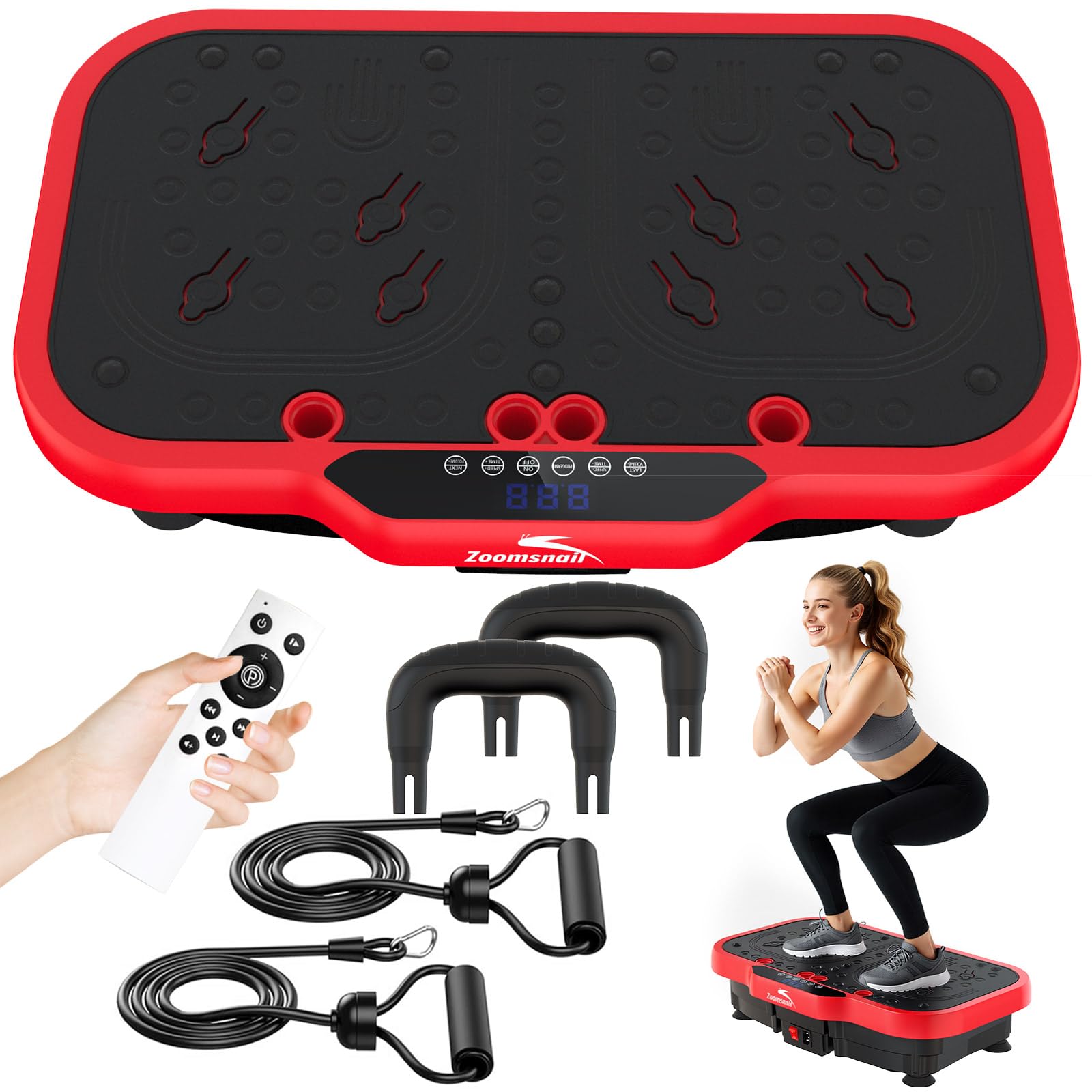 Vibration Plate Exercise Machine 8000 Vibrations min Adjustable Fitness Platform 400 Lbs Capacity Whole Body Workout Extra Large