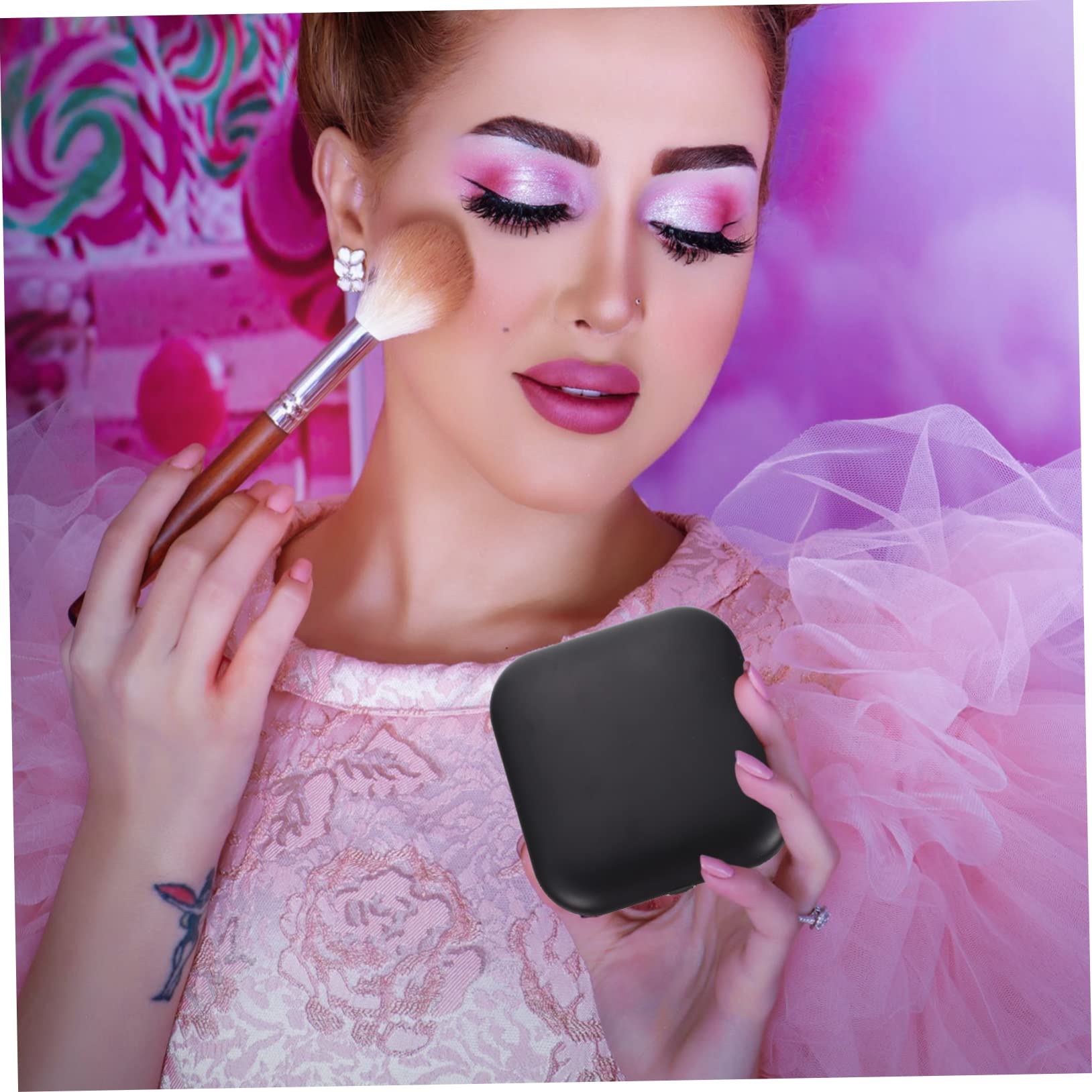 VICASKY 3 Stück Kompakter LED Kosmetikspiegel Faltbarer Handspiegel für Reisen Makeup und Pflege Design Sicher und Praktisch Handtaschen