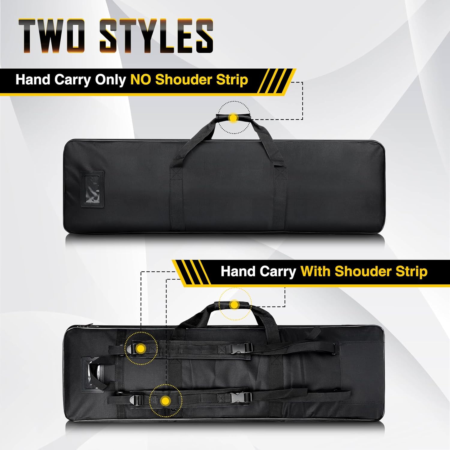 Single Rifle Bag for store and transport rifles, shotguns, and airsoft guns well padding rifle packbag with 3 side pockets to fit all the essential