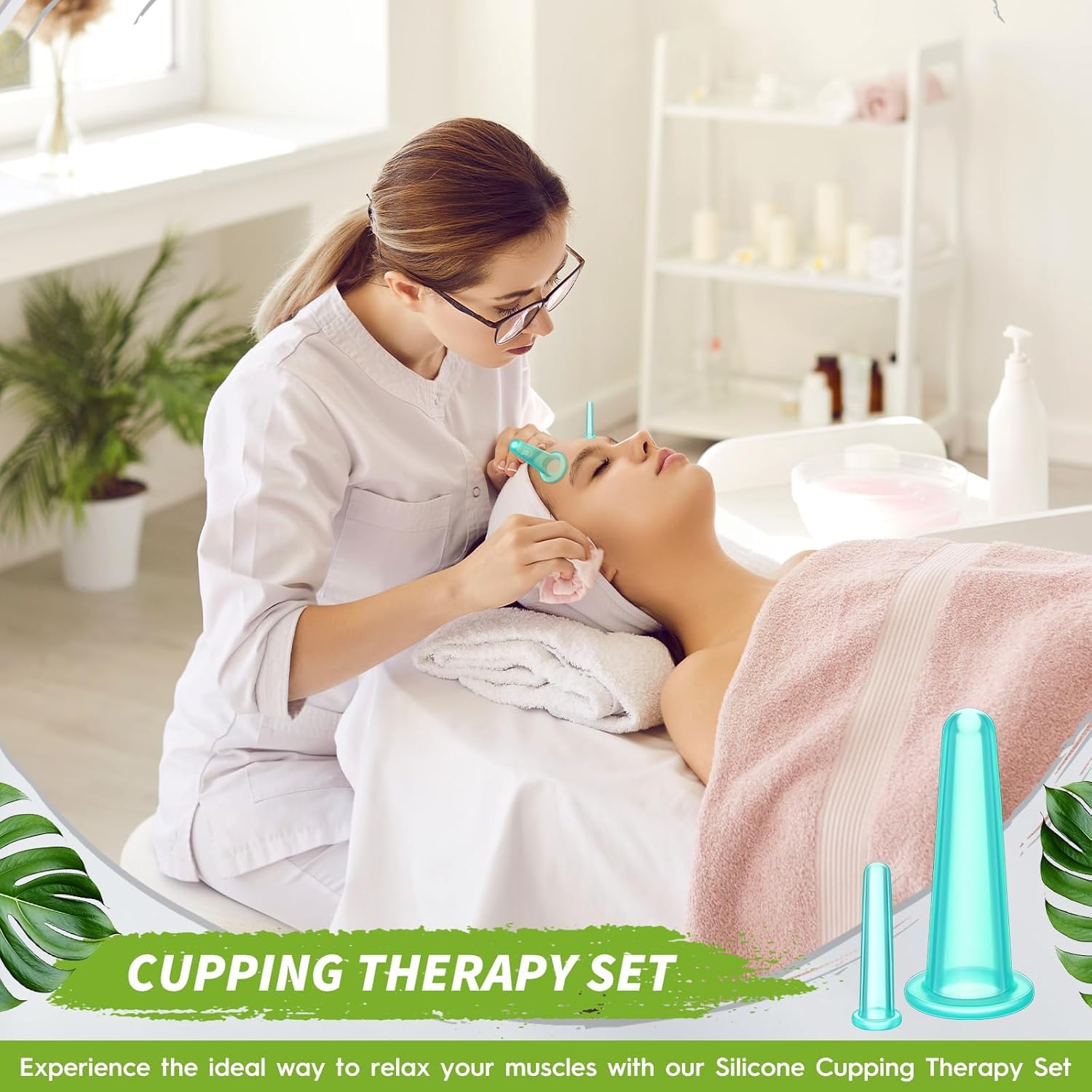 Hyzone Massager Facial Cupping Set for Face, Natural Silicone Facial Massage Cup for Body, Neck, Back, Eye Massage, Cupping Therapy Cups, Face Massage Tool Vacuum Suction Cup - 4 Pcs, Blue 3