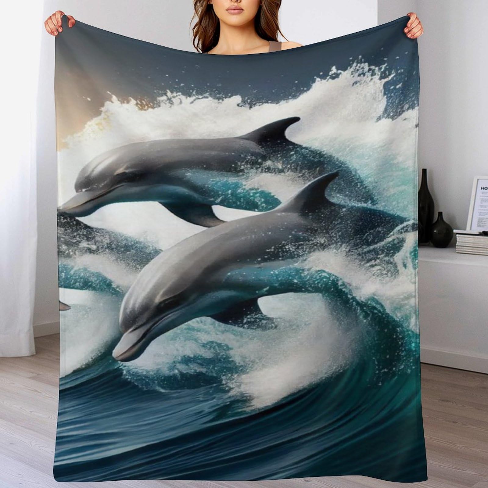 Couverture polaire dauphin à offrir pour une chambre cocooning