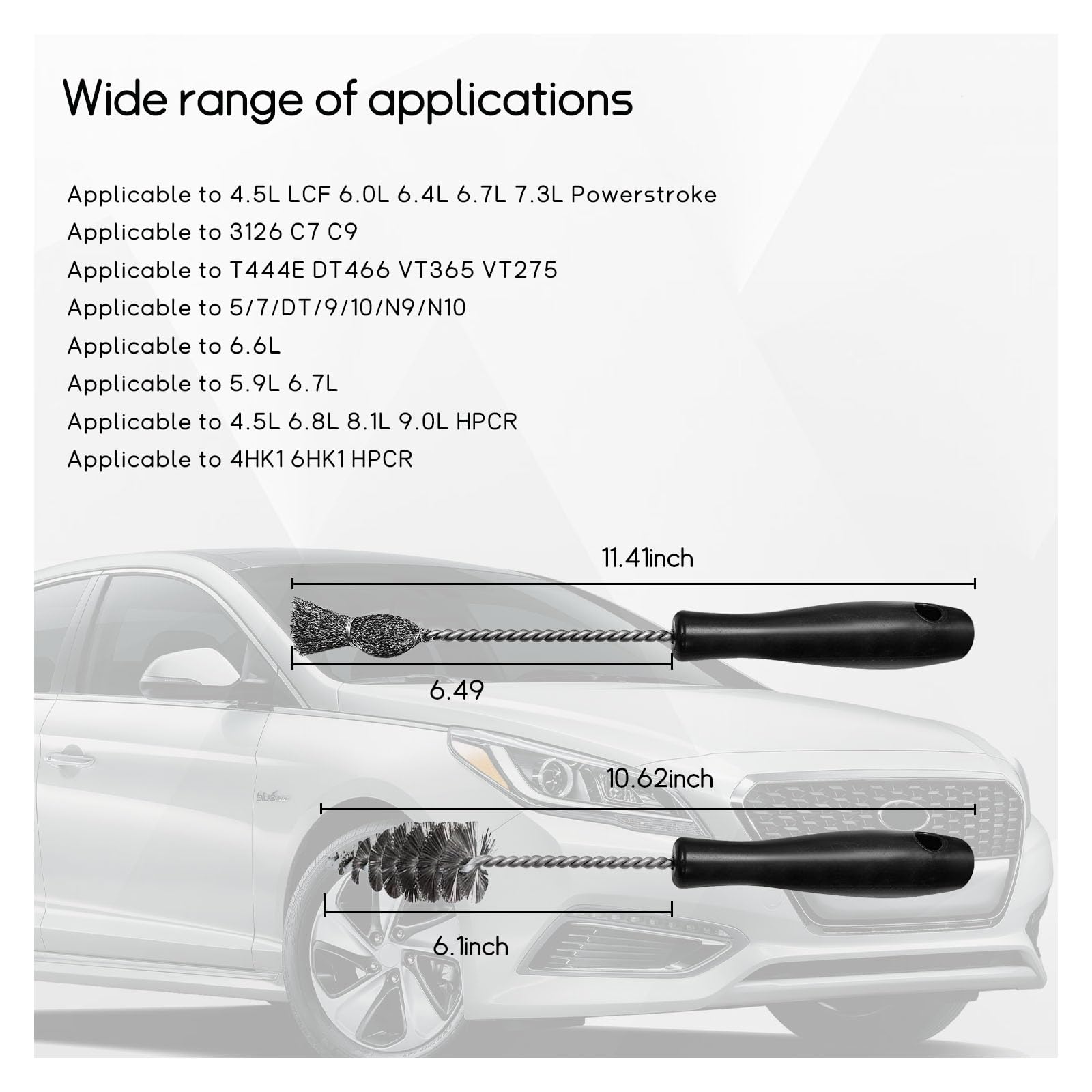 Suvnie 2 PCS Injector Sleeve Cup Bore Seat Cleaning Brush Kit, Professional Car Fuel Brush With Handle, Stainless Steel Diesel Brush Replace AP0084 AP0085 3252