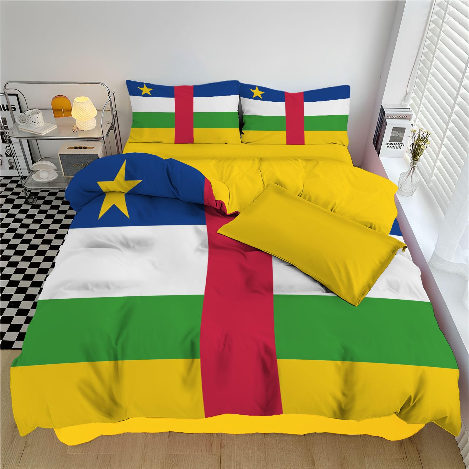 Cadeau parure de lit drapeau République Centrafricaine housse de couette thématique 140x200