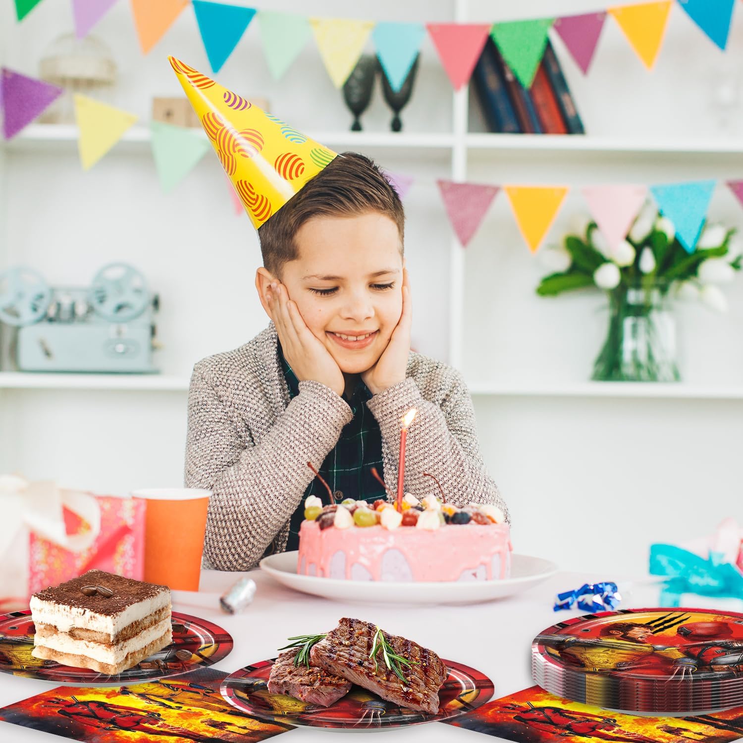 40Pack Dead-Pool Wolverine Party Supplies include 20 plates, 20 napkins for The Dead-Pool birthday party decoration - Image 6