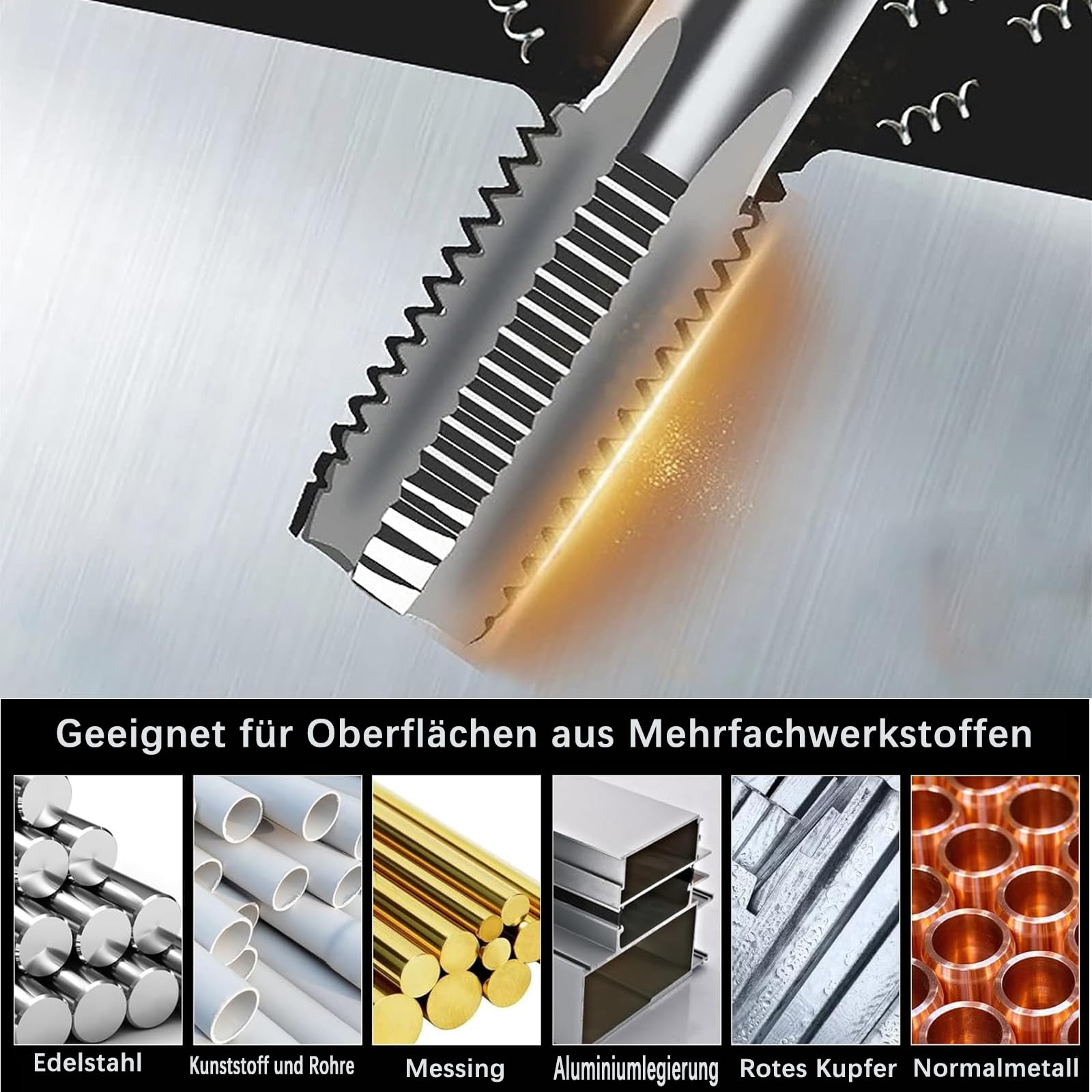 5 teiliges NPT-Rohrgewindebohrer-Set, NPT-Gewindebohrer-Set für PVC-Rohre,1/8", 1/4", 3/8", 1/2" und 3/4" Gewindeformer aus Kohlenstoffstahl,Stahlbohrer Zum Reinigen von Beschädigten
