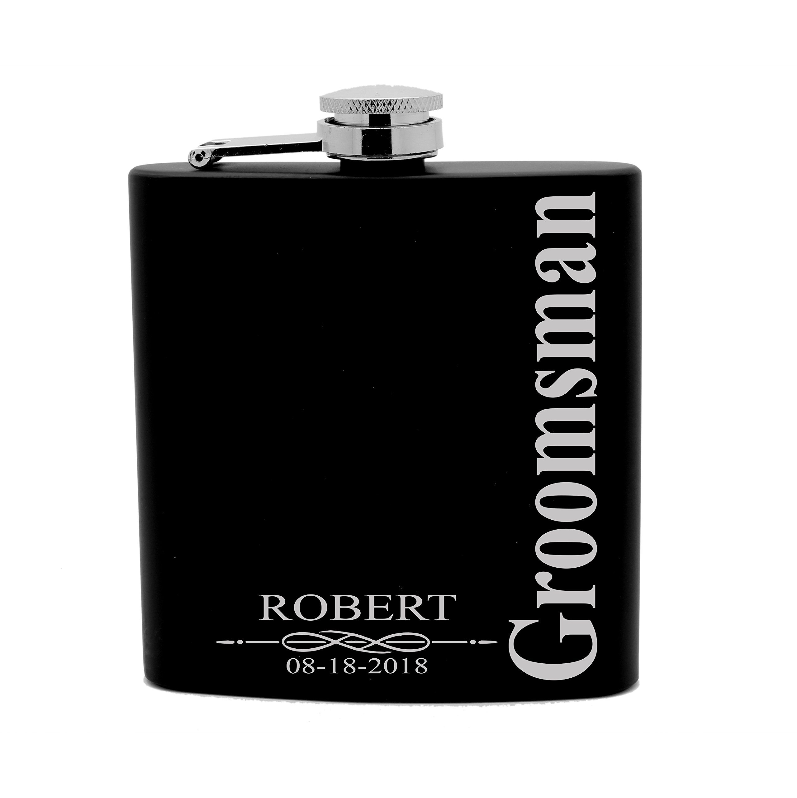 Flasque personnalisée de haute précision gravée au laser avec finition noir mat
