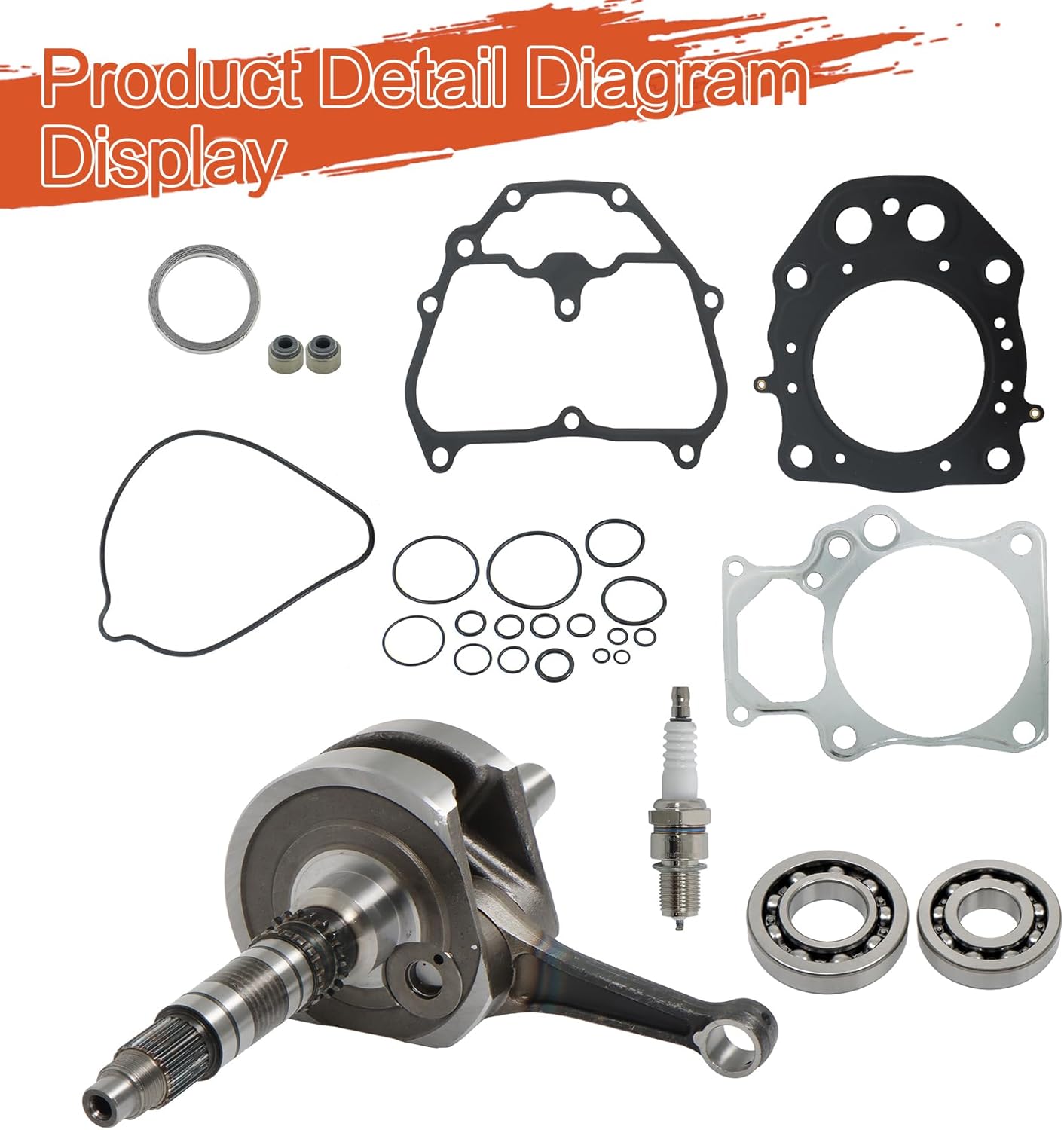 labwork Crankshaft Lower End Engine Crank Kit Replacement for Honda Foreman 500 TRX500 2014-2025 Replacement for 13100-HR3-A40 91001-HM7-008 91002-HP5-601