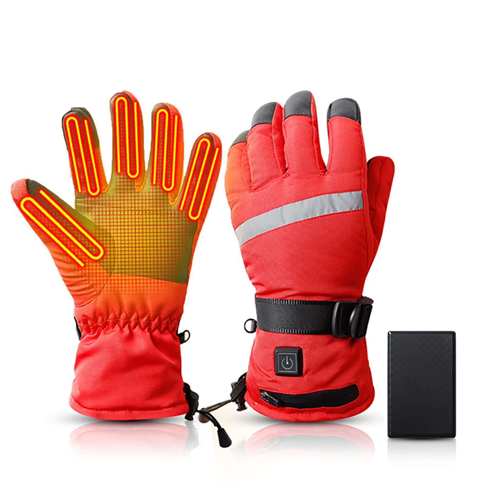 Gants chauffants électriques avec doublures étanches et rechargeables