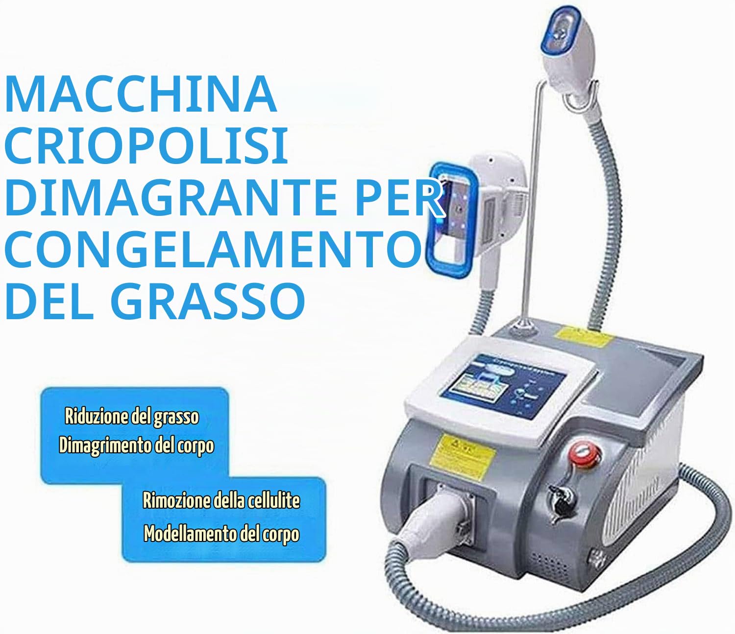 Macchina Scolpire Corpo Freddo Congelamento Grasso, Macchina di Congelamento Grassa di Cryolipolysis, lipolisi dei Grassi Strumento Dimagrante Grasso congelato Burst con 3 Maniglie