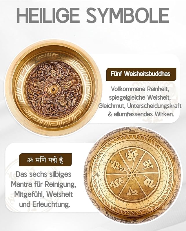 Hihealer Tibeti Hangtál Szett 12cm Bronz Kézműves Meditációs Tál Kalapáccsal Párnával Jóga Csakra Gyógyítás Ajándék Dobozzal
