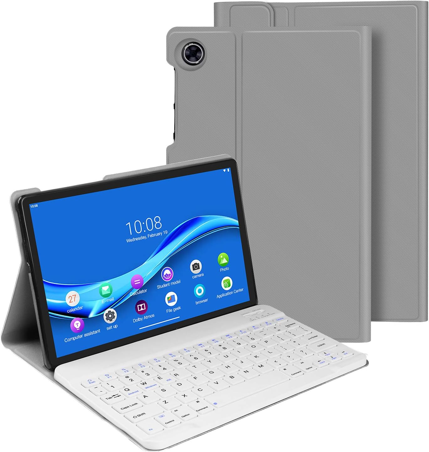 XIWMIX Lenovo Tab M10 FHD Plus Keyboard Case 10.3 Inch (TB-X606F / TB-X606X), Slim Case Lightweight Smart Cover with Magnetically Detachable Wireless Bluetooth Keyboard for Lenovo Tab M10 Plus