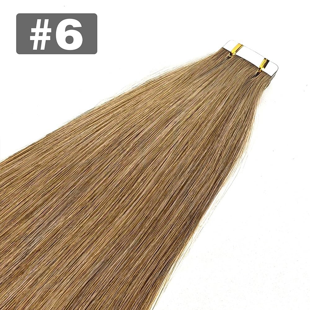 Lange 16-26 Zoll langes, unsichtbares, nahtloses Tape in Haarverlängerungen, 50 g, 20 Stück(Light Brown,16 inches)