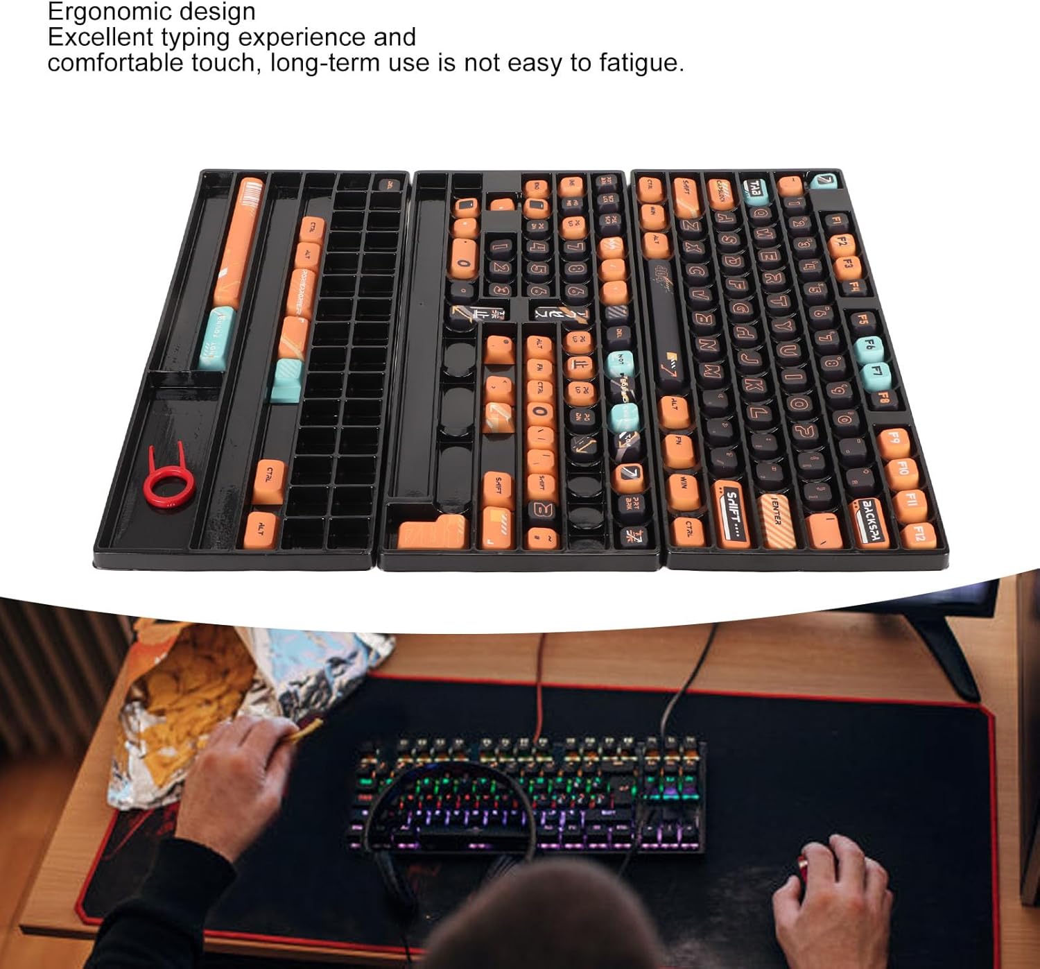 141 Keys Keyboard Keycaps Set, PBT Mechanical Keycaps, Fadeless XDA Height Keycap Set with Ergonomic Design for 61 87 98 104 108 141 Keys Mechanical Keyboard, DIY Customizable Keyc