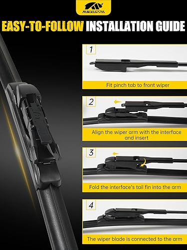 Vista 81 de MIKKUPPA Limpiaparabrisas de 26 pulgadas + 23 pulgadas + 12 pulgadas, repuesto para Mercedes-Benz 2013-2016 GL350 GL450, 2012-2015 ML350 ML550 ML63