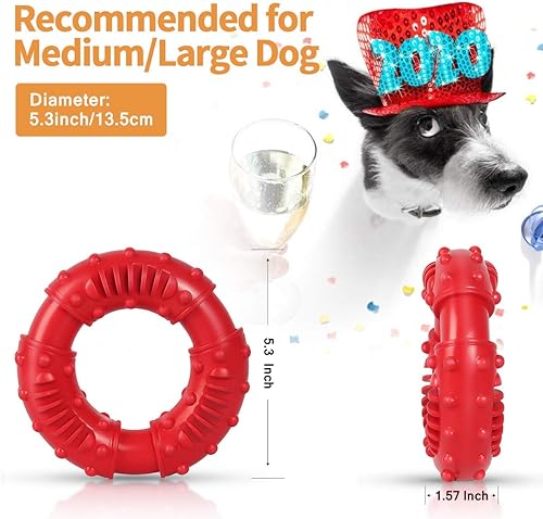 Miniatura 7 de Juguetes para perros para masticadores agresivos, casi indestructible, resistente, duradero, de goma natural, juguete masticable para cachorros para