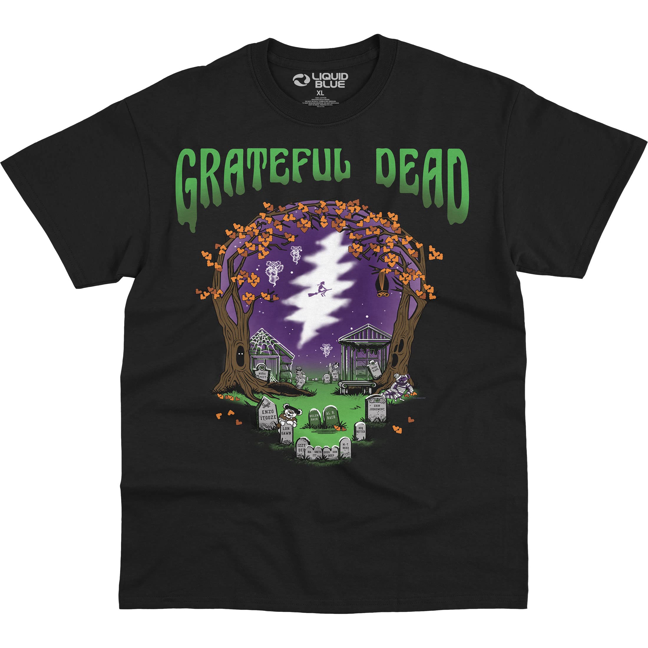 Liquid Blue Dead Grateful Graveyard T-Shirt Mixte pour festivals