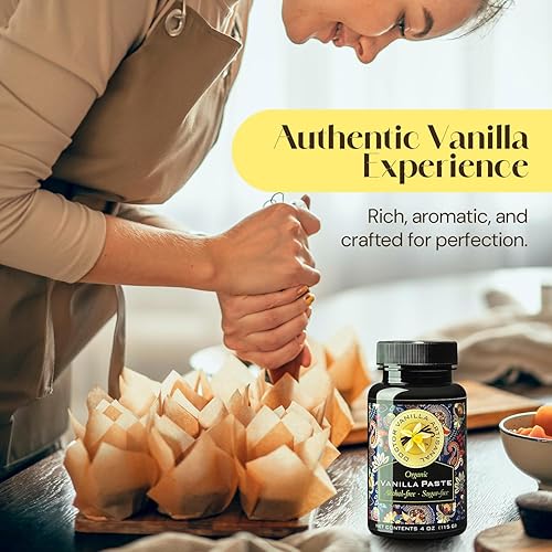 Miniatura 6 de Pasta de vainilla orgánica sin alcohol Bourbon, Madagascar, Kosher, Halal, sin OMG, sin alcohol, sin azúcar, sin gluten, contiene polvo de vainilla