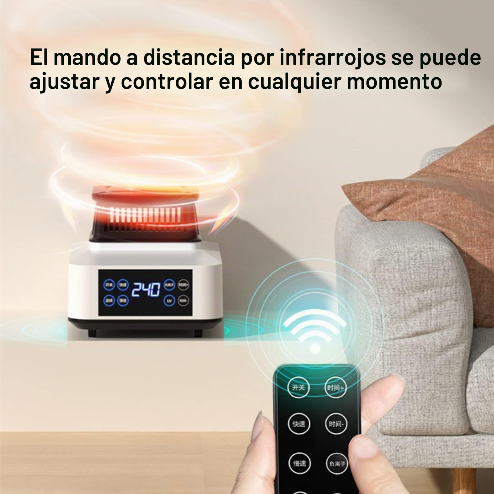 Secadora de Ropa Portatil con Temporizador y Control Remoto,1500W Silencioso Secadora de Ropa Pequeña, Calefactor Bajo Consumo con Sistema de Purificación de Iones Negativos (Size : B)