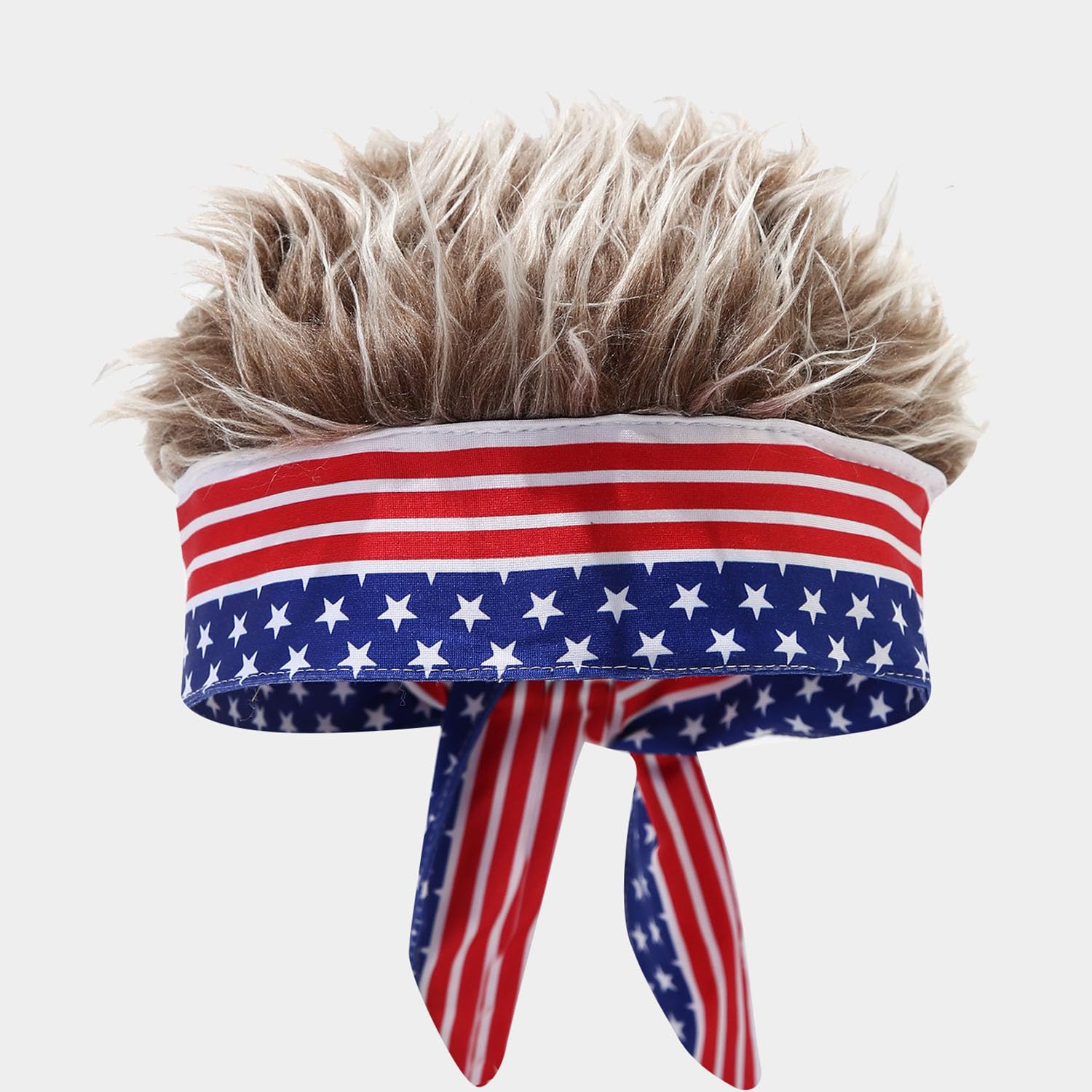 YAZVNTO USA Country Flag Wig Headband Football Fan Accessories Curly Party Wig Sports Event Celebration Costume Decoration for Men Women