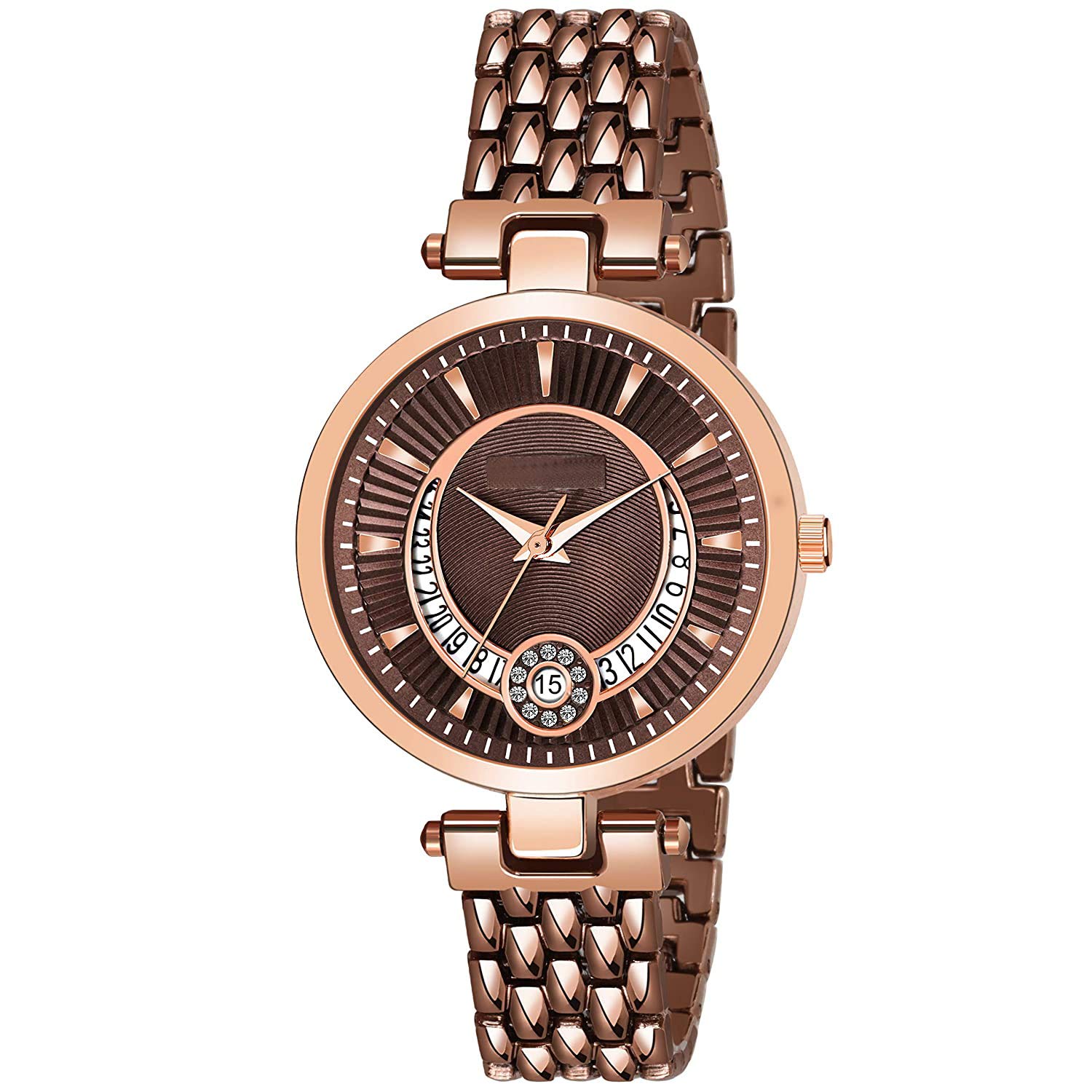 niyati Nx Analogue Date Display Dial Metal Strap Womens & Girls Watch(Brown dial & Brown Strap) (Brown) (B08RJSWFRG) Amazon Price History, Amazon Price Tracker