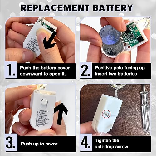 Miniatura 4 de HXWEIYE Paquete de 6 guirnaldas de luces blancas a pilas con control remoto y temporizador, 7 pies, 20 luces LED en tarro de masón, luces