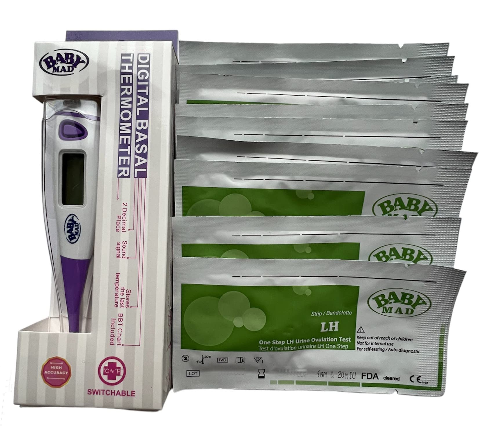Buy Basal Thermometer Switchable C/F and 20 x Ovulation Tests