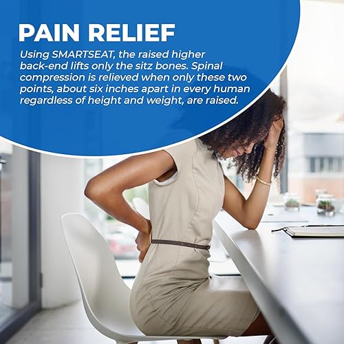Miniatura 6 de SMARTSEAT Corrector de postura para espalda baja, coxis, dolor de ciática, ergonómico, transpirable, antideslizante y portátil, almohadilla de