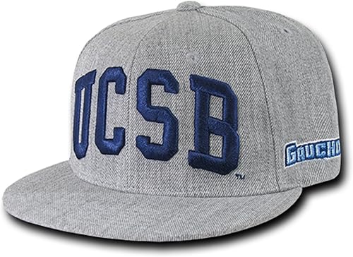 University of California Santa Barbara UCSB Gauchos NCAA - Gorra de béisbol de color gris jaspeado con visera plana, tallas pequeñas