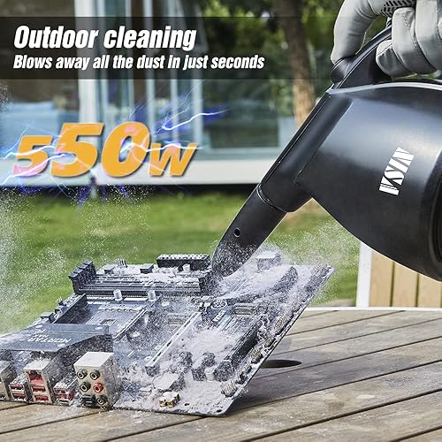 Miniatura 2 de VSIN Aire comprimido - Plumero eléctrico de 550 vatios reemplaza el aire enlatado - Plumero eléctrico para limpiador de computadora, limpiador de