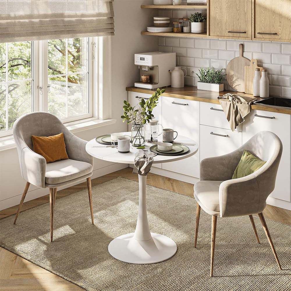 Vicco Mesa de Comedor Carl, Blanco, 80 x 80 cm | ahorra espacio para habitaciones pequeñas y montaje sencillo