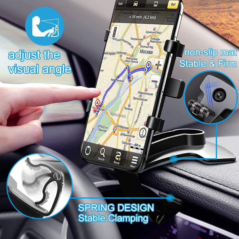 Support Voiture Rotatif 360° - Fixation Par Ventouse Puissante Pour Smartphone - Tableau De Bord & Pare-brise - 5