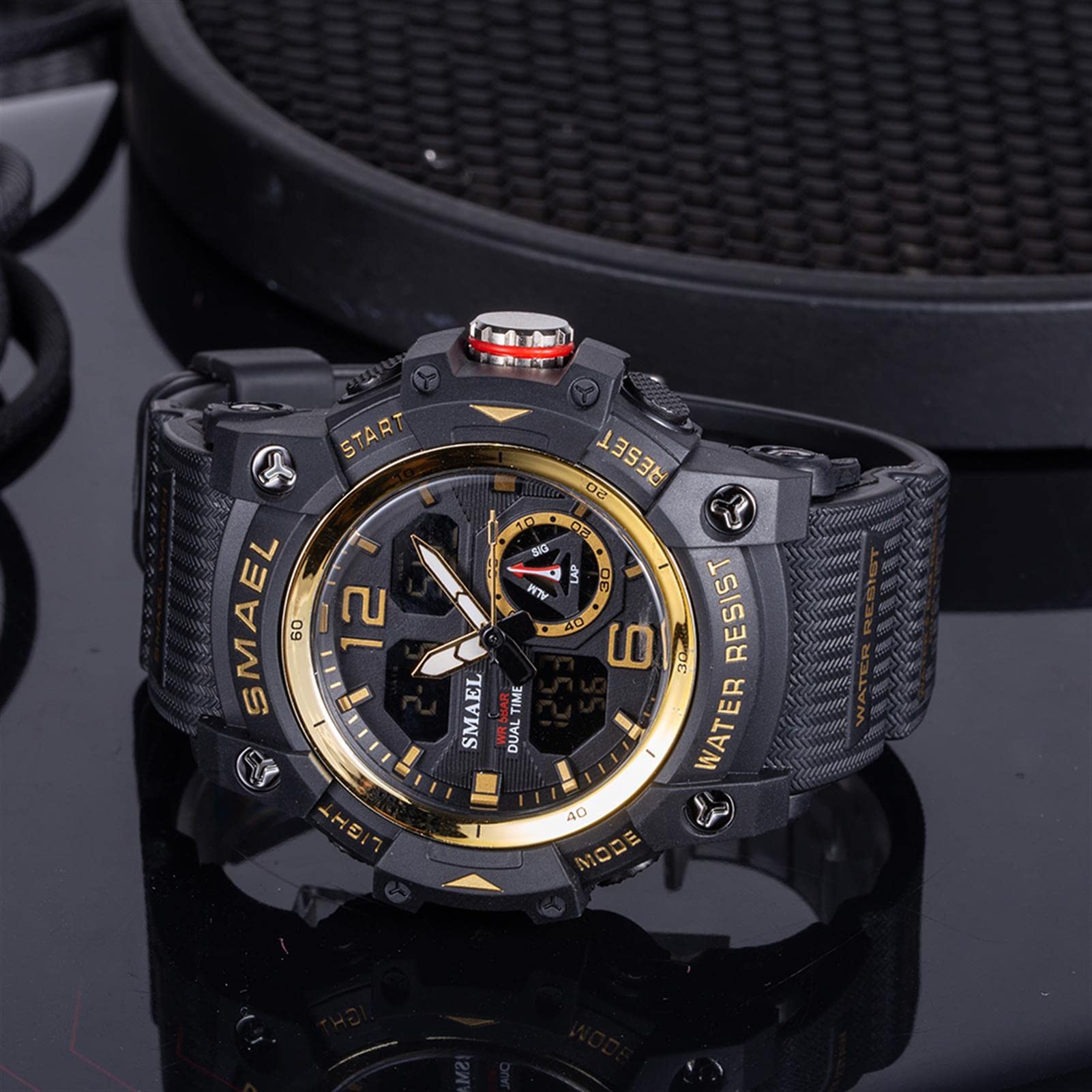 Montre Homme Montre Digital Sport Homme M ilitaire étanche,Grand écran Analogique Digital Montre avec Alarme,LED,Chronomètre,Montres Bracelets Multifonctions