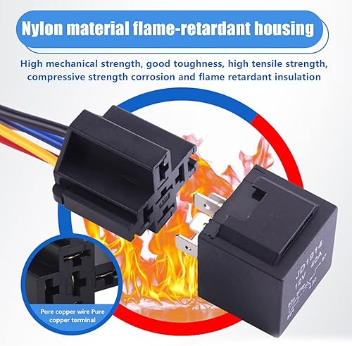 Miniatura 3 de awlbed Pack-2 Relé automotriz, 12 V, 4 pines (JD1912) 40 A, núcleo de cobre puro, contacto plateado, impermeable, retardante de llama, relé de