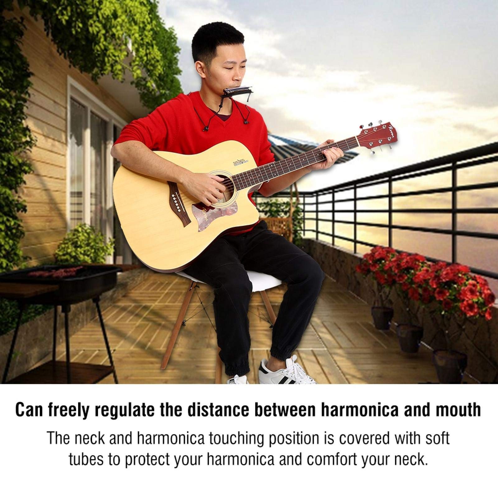Harmonica Holder, Harmonica Support, Beginners Use for Music Lover Harmonica Harmonica Accessory, Black - Image 3