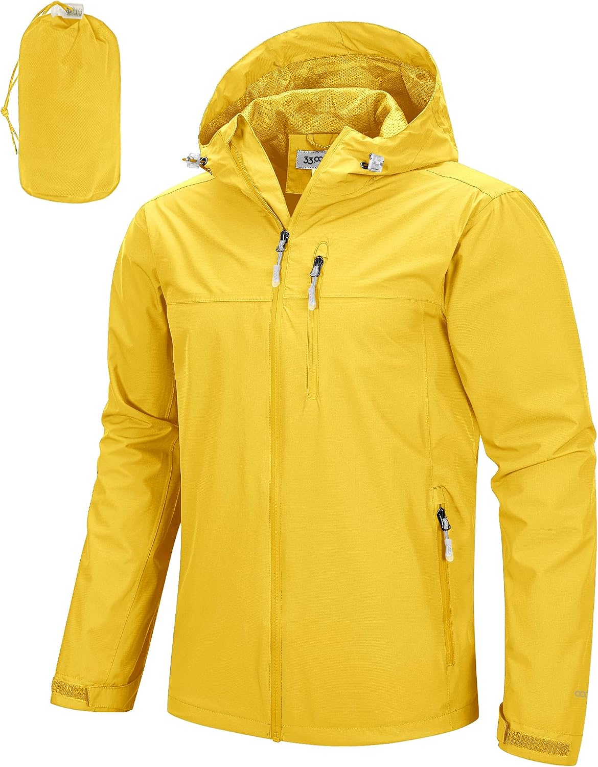  Men's Packable Rain Jacket Waterproof Raincoat with Hood