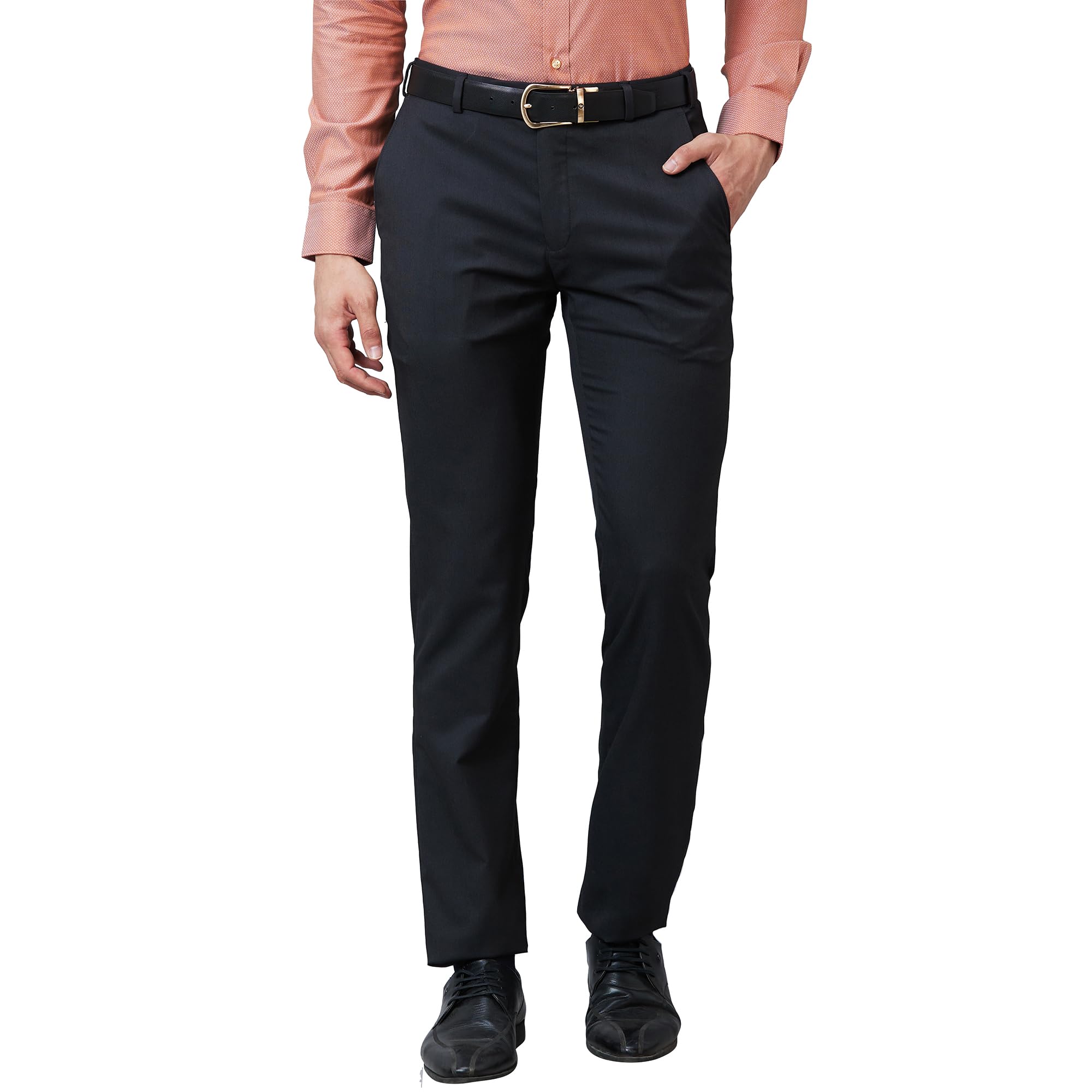 raymond Men's Slim Fit Solid Pattern Polyester Blend Pleated Formal Trouser-picture-49