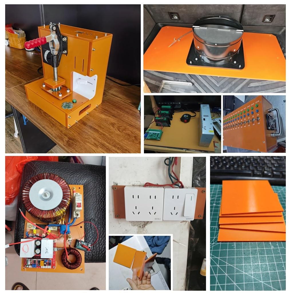 1pcs 1-20mm Thick Bakelite Plate，Orange Insulation Phenolic Resin Board, Antistatic and High Temperature Resistanc Bakelite Sheets(100x150x20mm)