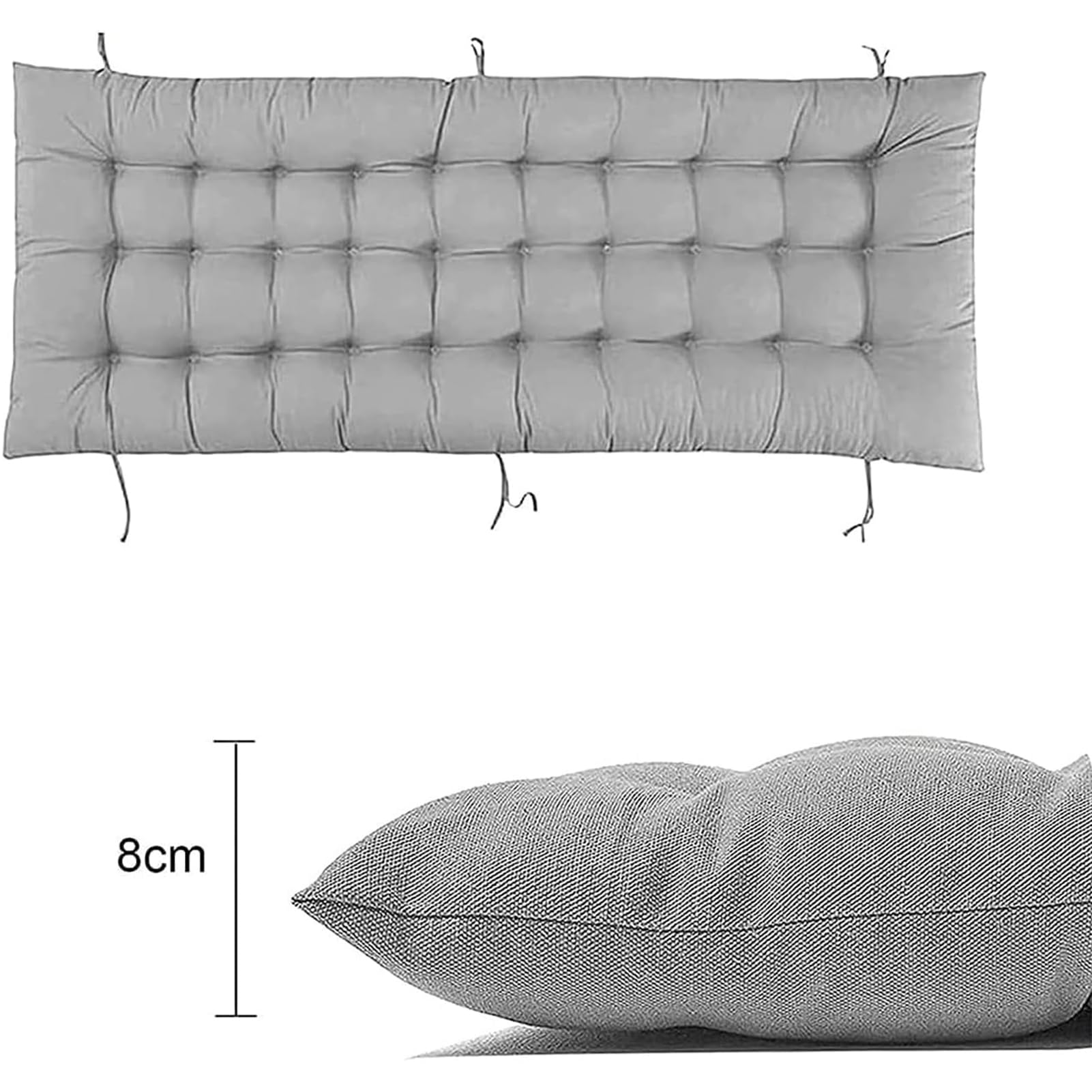 Panca Cuscino Seat Pad con Cravatte per Outdoor Giardino Swing Patio Sedia, 2 O 3 Persona Seduta Panca Sostituzione Cuscino per Outdoor Patio Porch Mobilia da Giardino Swing Chair,2