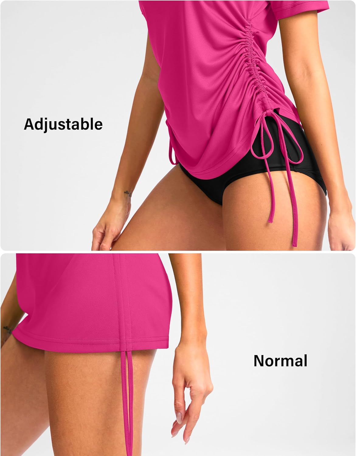 Soothfeel Women's Swim Shirt UPF 50+ Short Sleeve Rash Guard SPF UV Sun Protection Swimming Swimsuit Bathing Suit Top Only