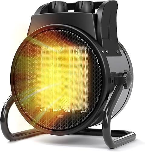 Calentadores de espacio para uso en interiores, calentadores eléctricos PTC de 1500 W con termostato, calentador portátil pequeño con ángulo