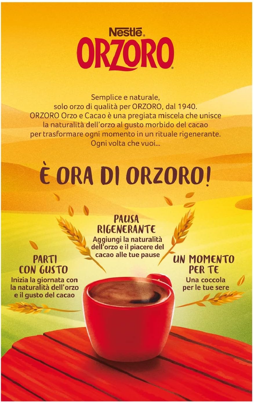 NESTLÉ ORZORO Orzo e Cacao Solubile, Barattolo 180g - Immagine 2