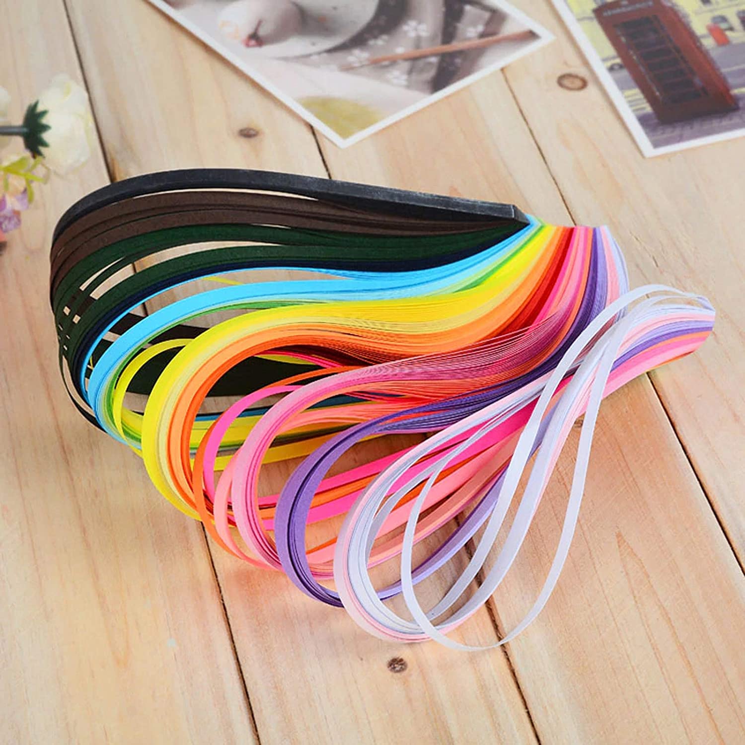Asian Hobby Crafts Quilling Paper Strips for Art & Crafts,Jewellery Making,Paper Crafts and Create Your Ideas into Beautiful Art, Pack of 1000 Strips, Multicolor (Size : 10mm Width, 100 Each Colors) 2