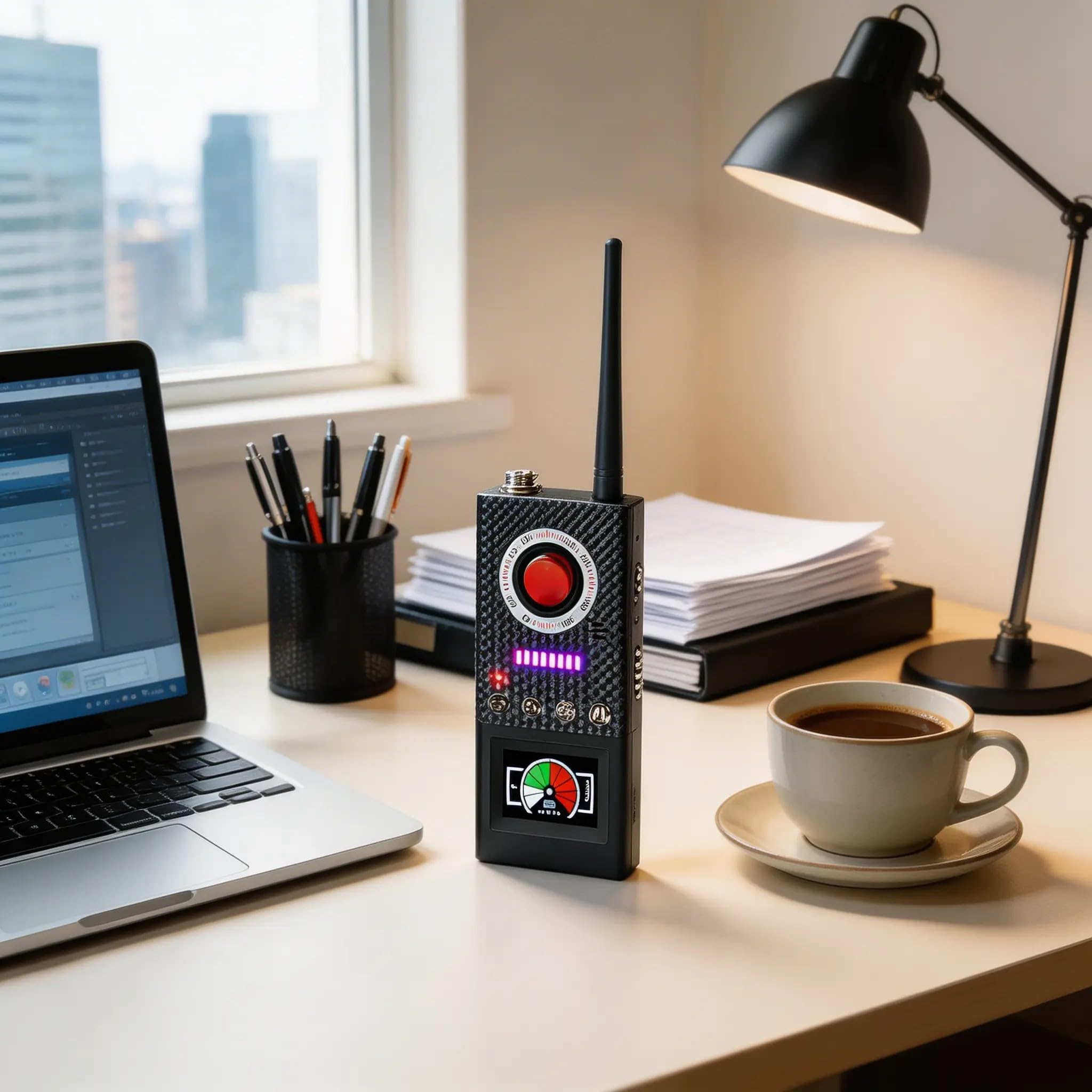 Rilevatore di microspie e di Segnali GSM GPS EMF Telecamere Nascoste per Privacy e Sicurezza localizzatori GPS Auto, scanner controllo Casa e Ufficio sistema AI integrato intelligente