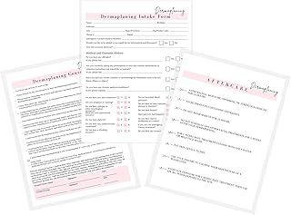 Dermaplaning Intake, Consent, and Aftercare Form | 75 Pack | 8.5 x 11" A1 Forms | Clients Signature | Dermaplaning Client Forms Bundle | White and Pink Design
