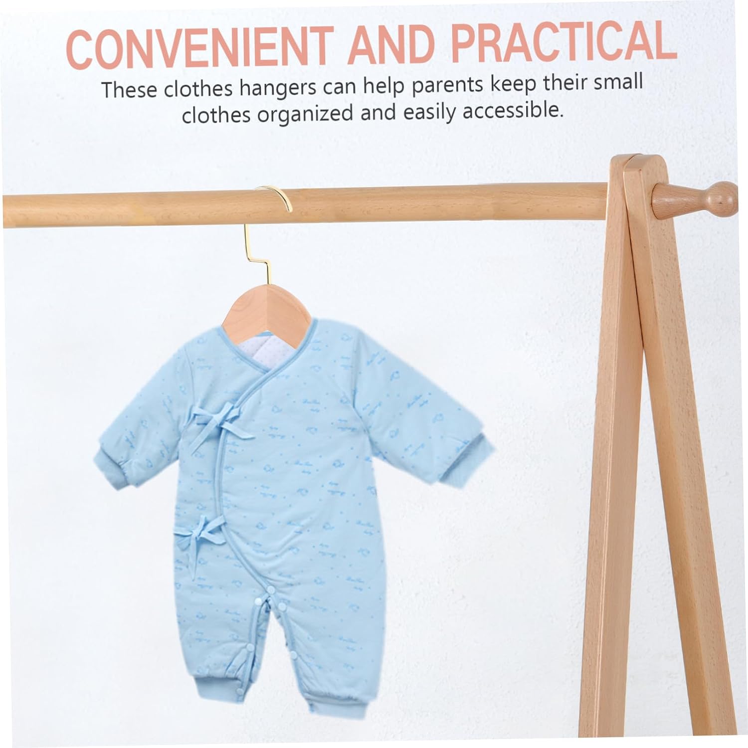Cabilock 4pcs Space Saving Thin Hangers for Drying Wet Clothes Wooden Suit Hangers
