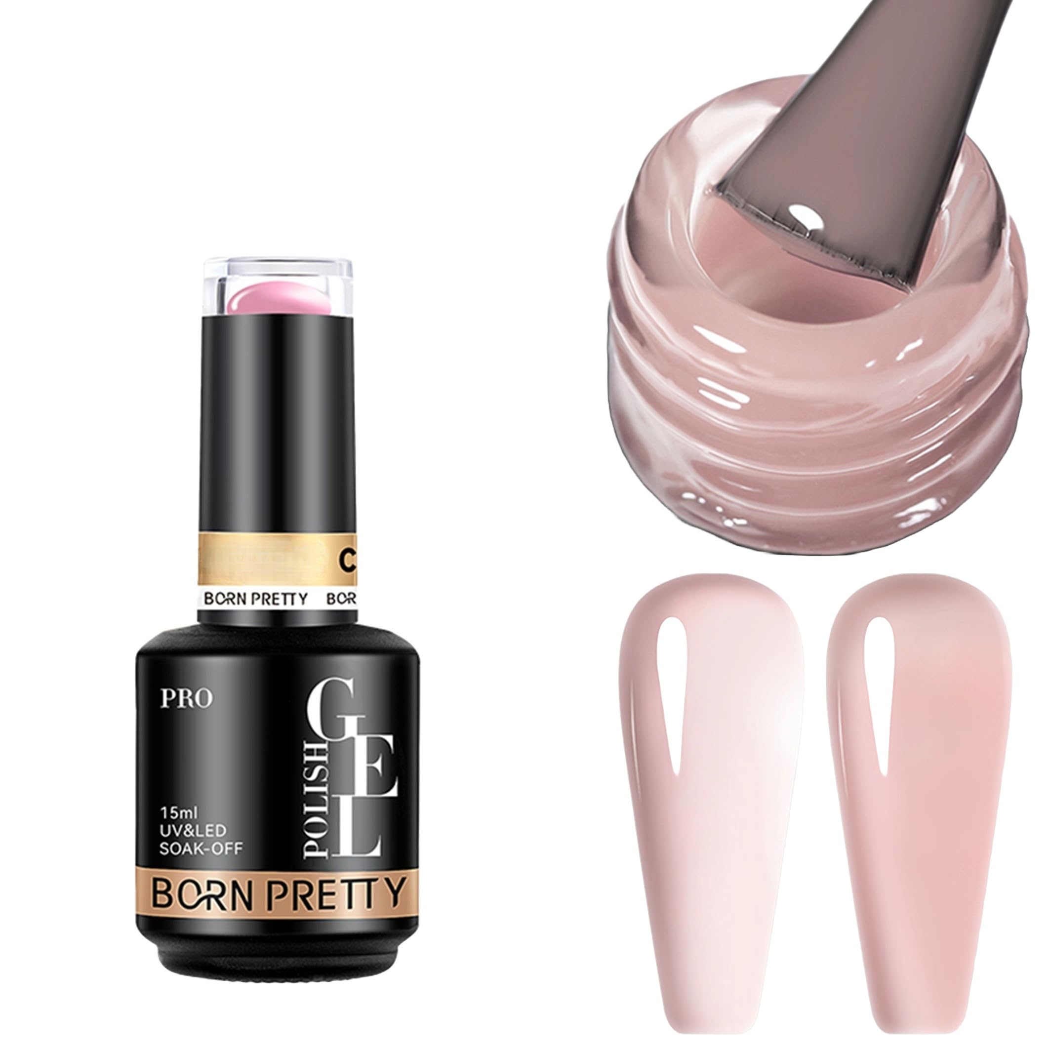 Born Pretty PRO 15ml HEMA Free Gel Nail Polish Uv Gel from BELLE GAGA Color UV LED Gel Polish for professional use (C151, 15ml)-image-7
