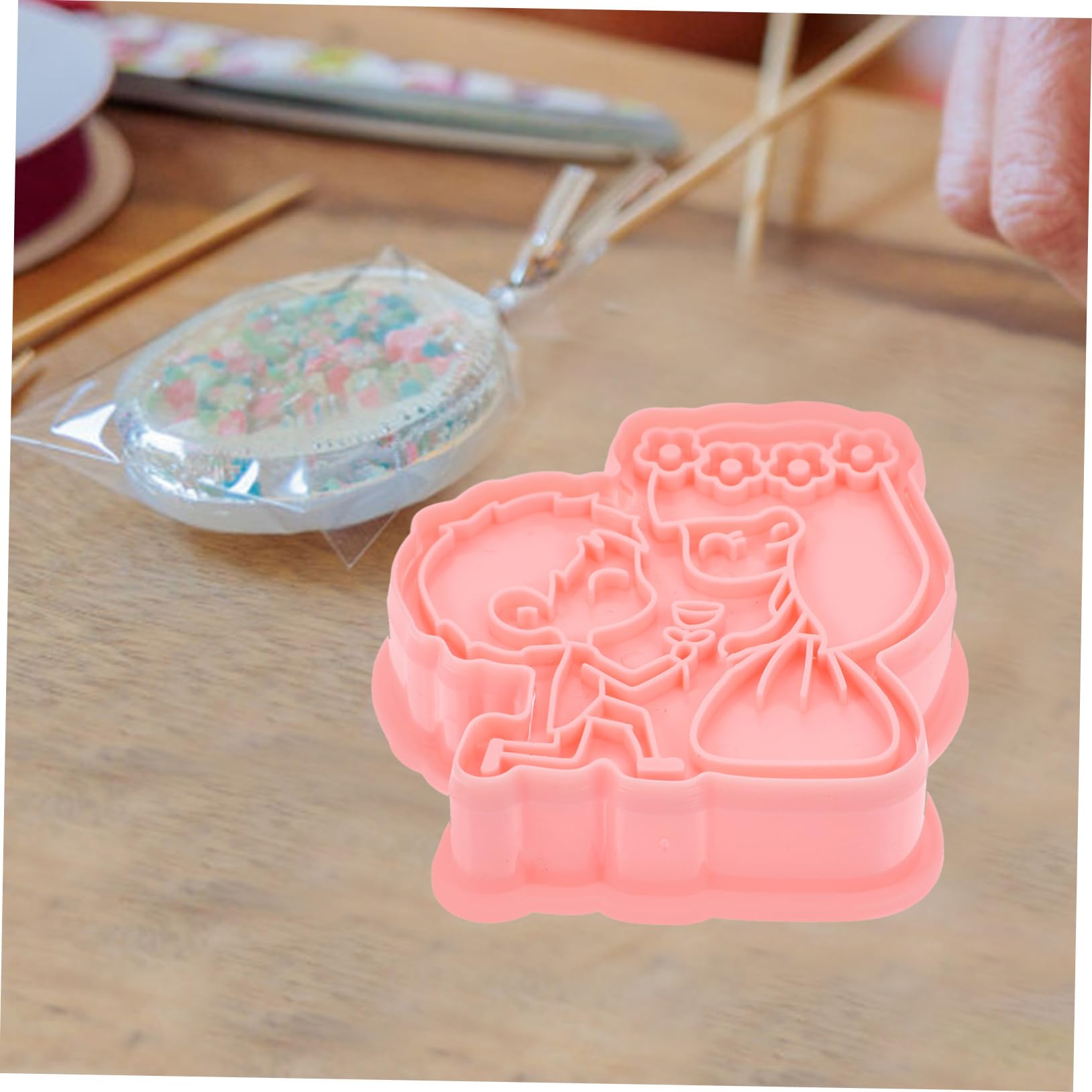 ABOOFAN 5 Ensembles Moule À Biscuits 3d Emporte-pièce Saint Valentin Moule À Gâteau Rectangulaire Cube Emporte-pièces De Cuisson s À Biscuits Gel Rose Nourriture Pp 8 Pièces * 5
