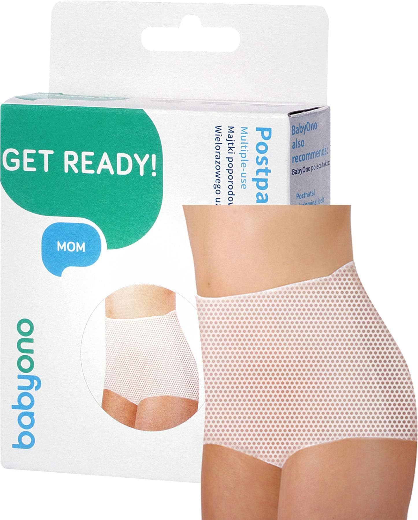 BabyOno Postpartum Panties, White, Size L (5 pcs)