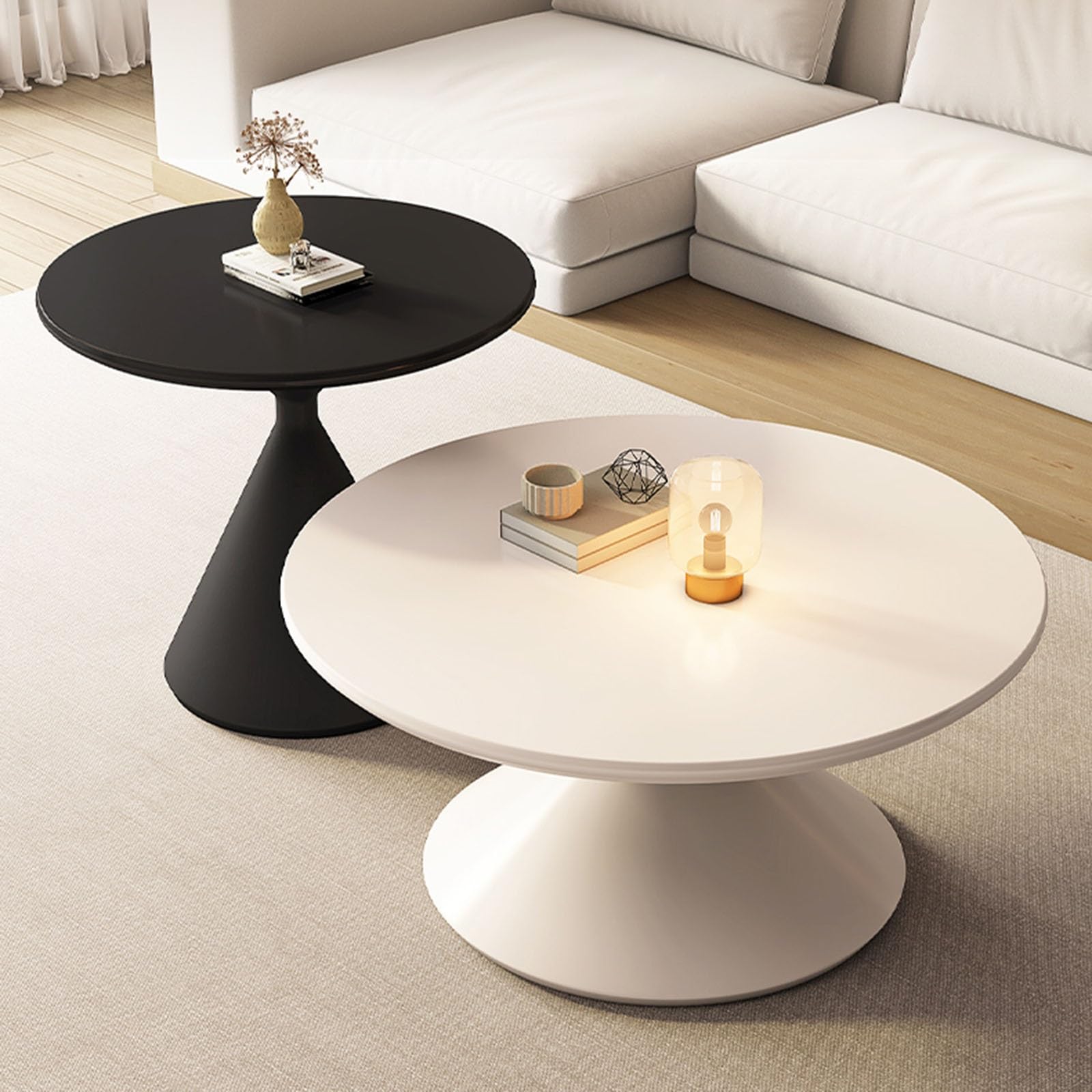 Runder Beistelltisch Aus Holz Mit Goldenen Metallbeinen – Stylischer Couchtisch Oder Nachttisch Für Wohnzimmer, Schlafzimmer & Kleine Räume, 45 Cm Hoch, 38 Cm Durchmesser