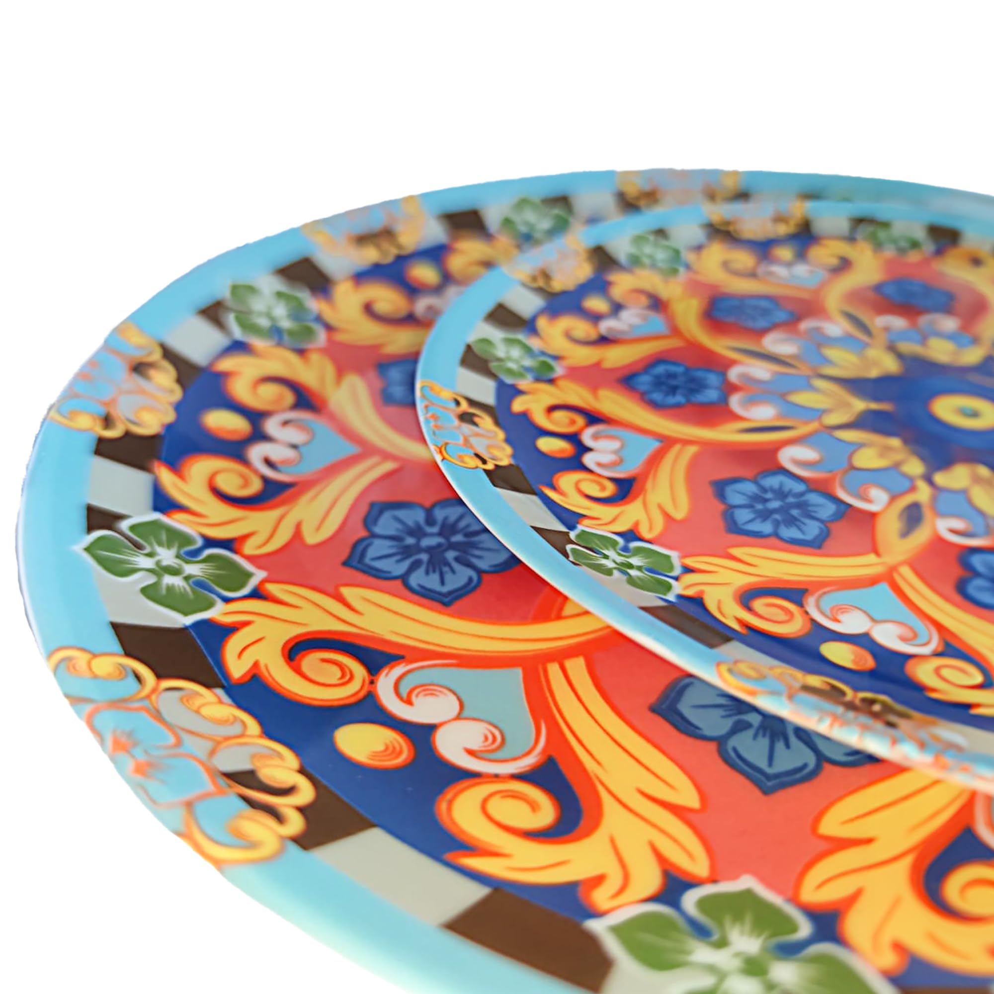 Arby - Juego de platos para 6 personas, 18 unidades de colores